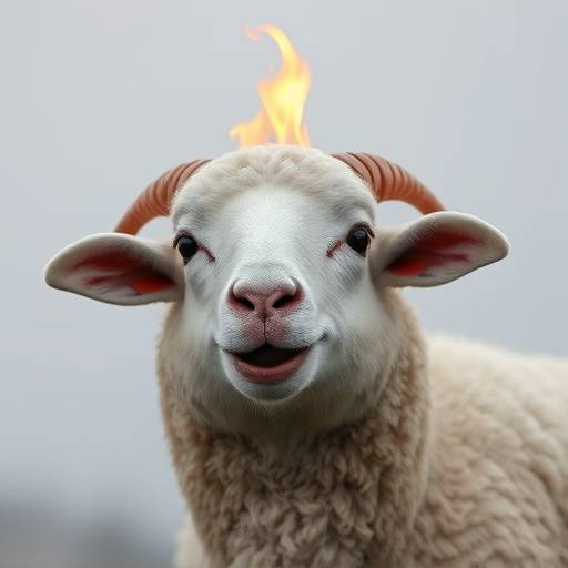A smiling sheep's head, known as a 'smiley', cooked over an open fire